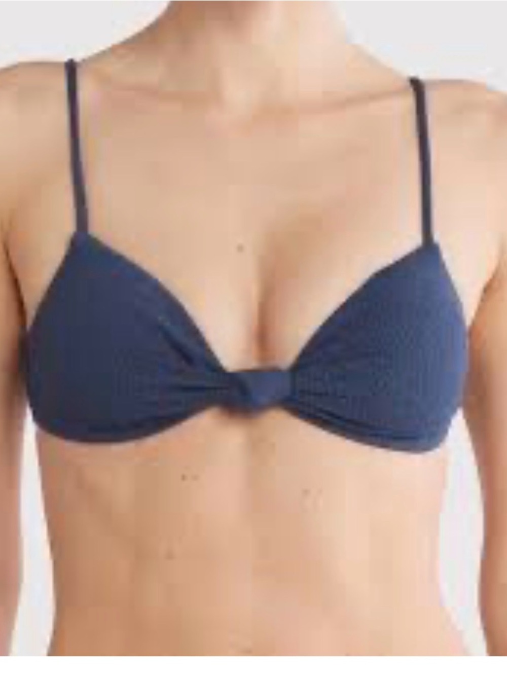Vix Paul Hermanny Firenze Knot Textured Navy Bikini Top for Women